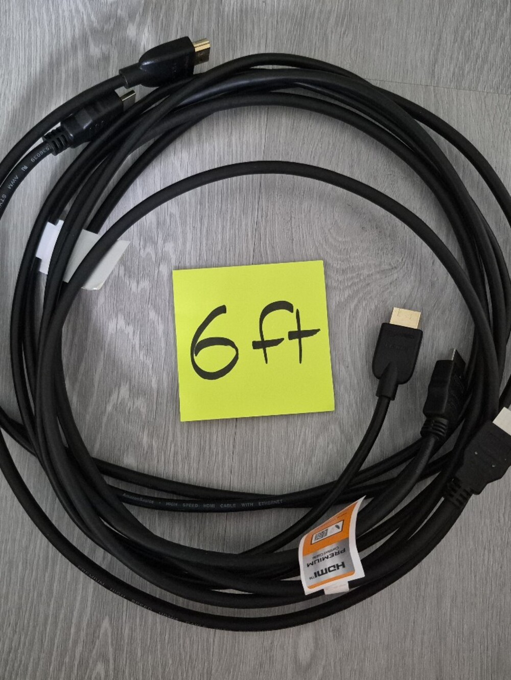 (3) HDMI Ethernet Cords 6 Feet Black